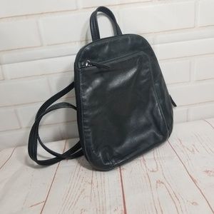 Tignanello Black Leather Backpack Purse